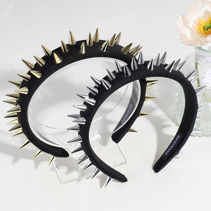 Bandeau punk personnalité rivet fait main bandeau noir