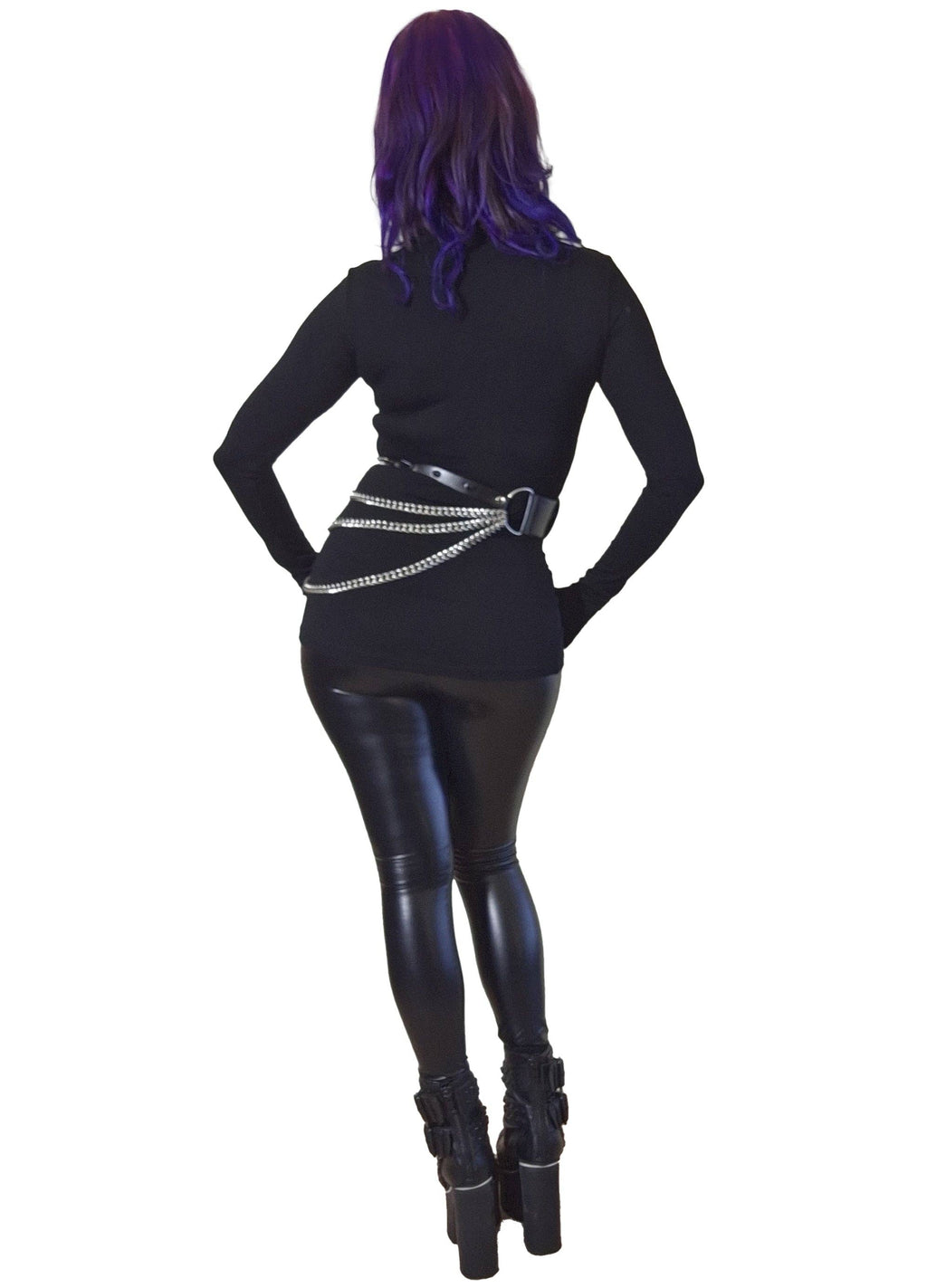 Haut plongeant à lacets à manches longues Necessary Evil Dione