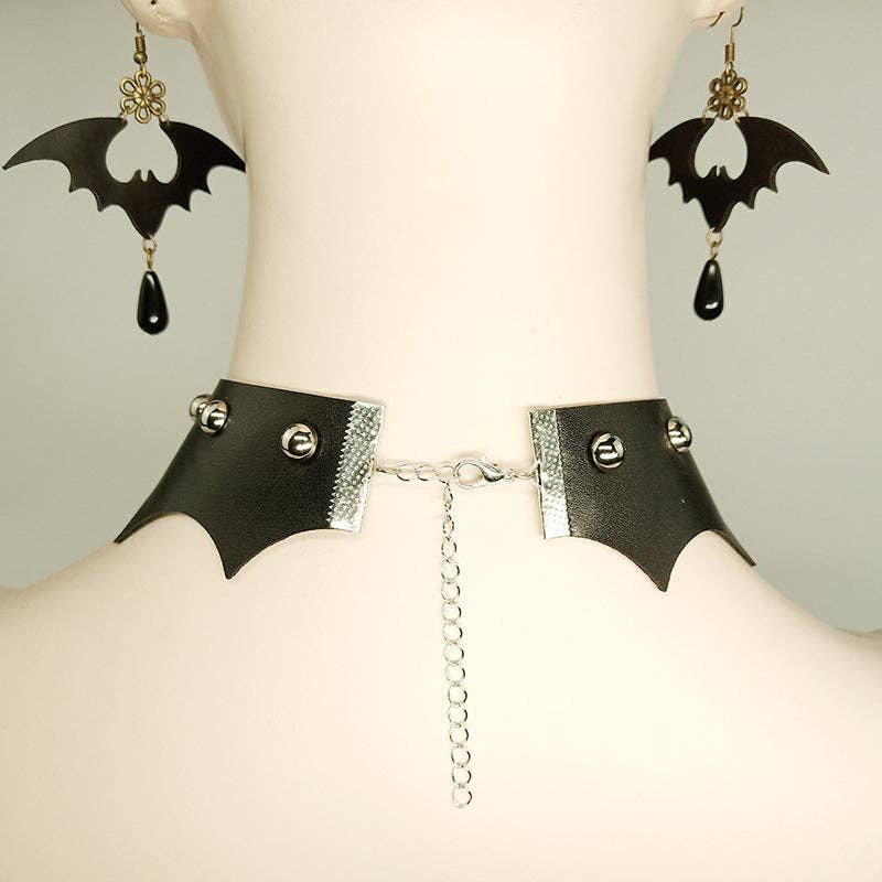 Boucles d'oreilles punk Halloween en forme de chauve-souris