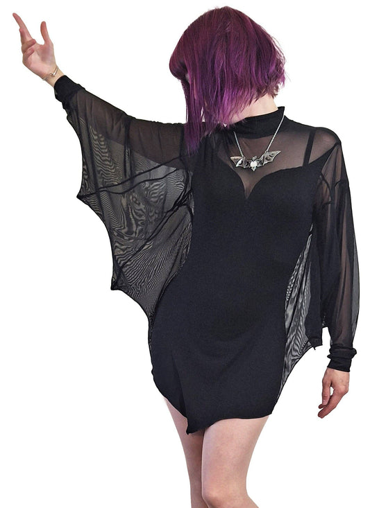 Robe Mini Cybele Necessary Evil avec Manches Effet Ailes de Chauve-souris
