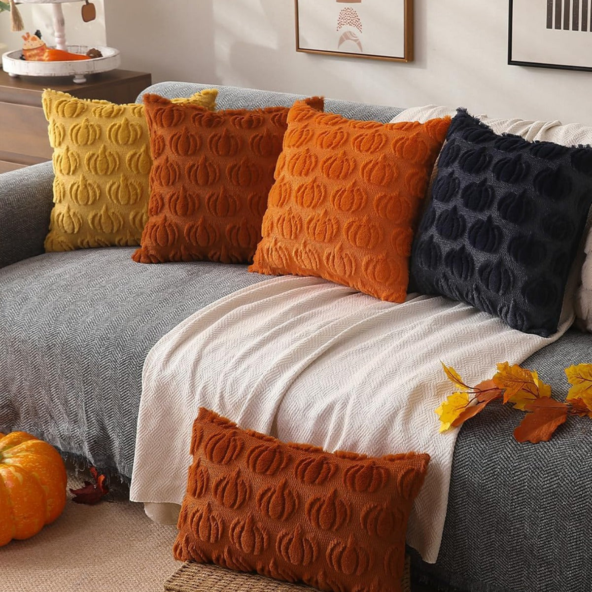 Housse de Coussin Fluffy Pumpkin