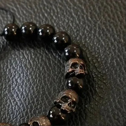 Bracelet skull&Onyx