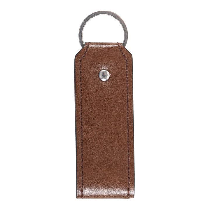 Porte-clés en simili cuir avec rune viking de protection