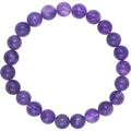 Bracelet élastique : perles de 6 à 8 mm/améthyste