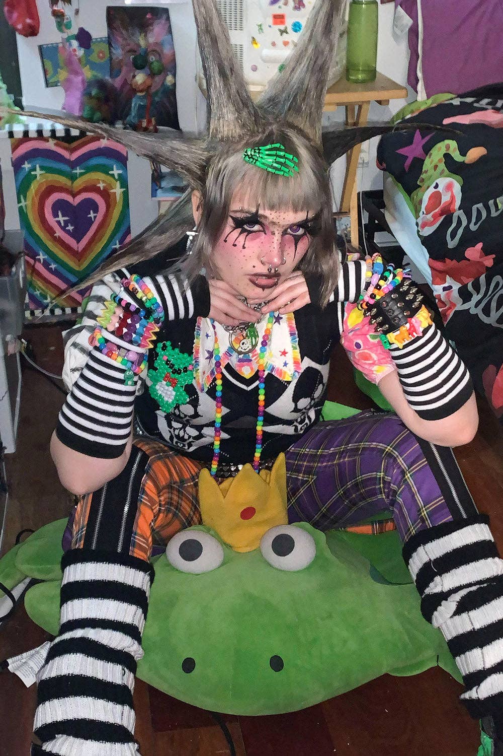 Manchettes à rayures Emo [noir/blanc]