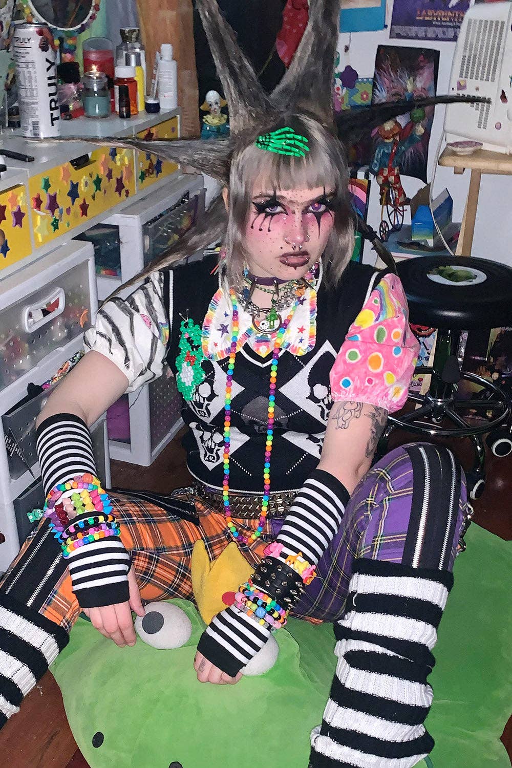 Manchettes à rayures Emo [noir/blanc]