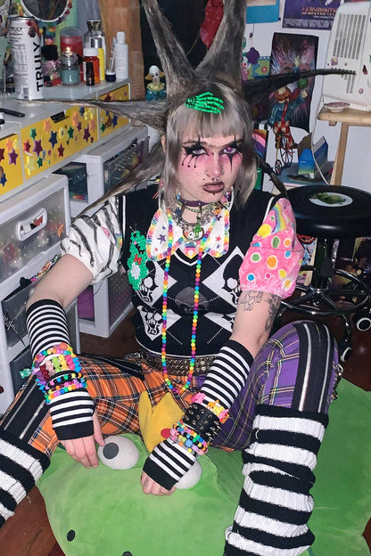 Manchettes à rayures Emo [noir/blanc]