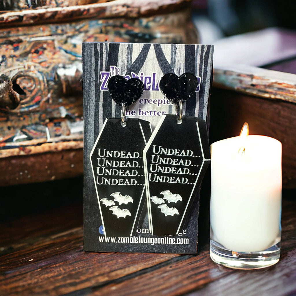 Boucles d'oreilles cercueil mort-vivant