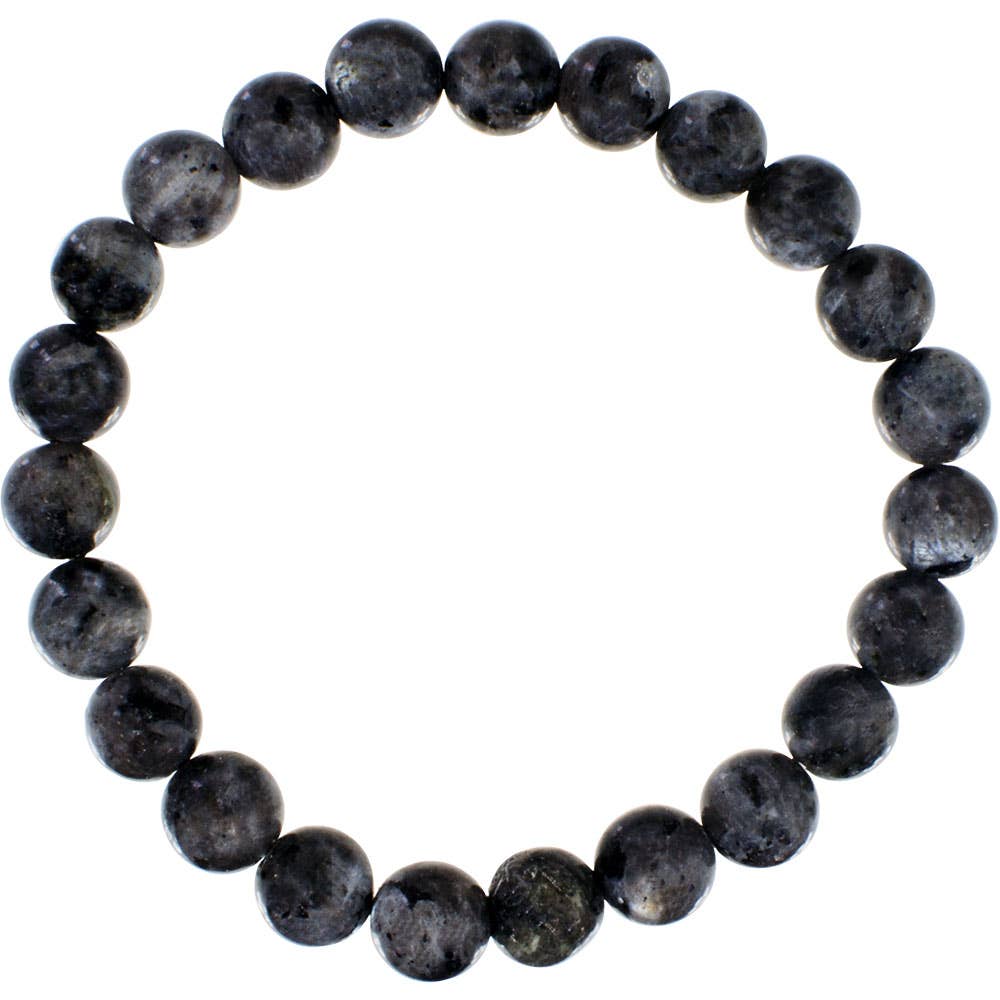 Bracelet élastique en perles de 8 mm/labradorite noire