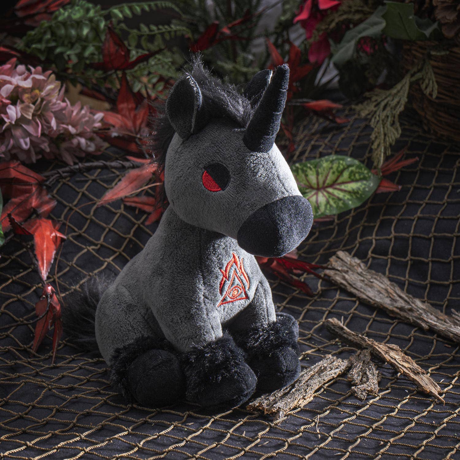 Peluche licorne noire