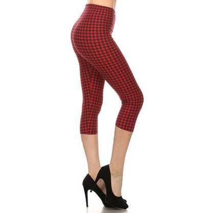 Legging capri doux à imprimé taille haute