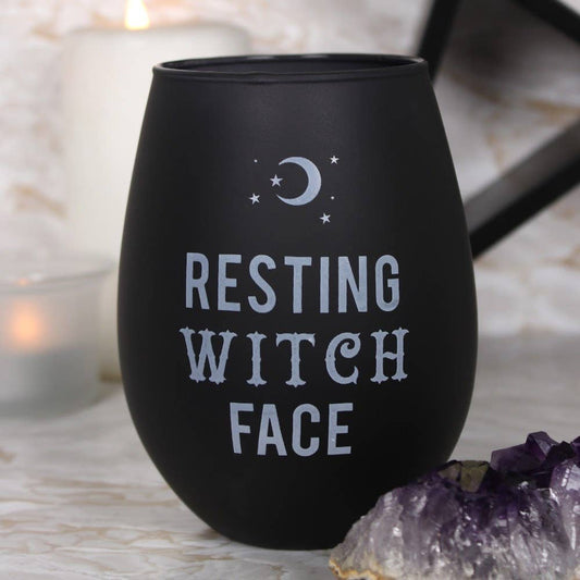 Verre sans pied d'Halloween "Gothic Resting Witch Face"
