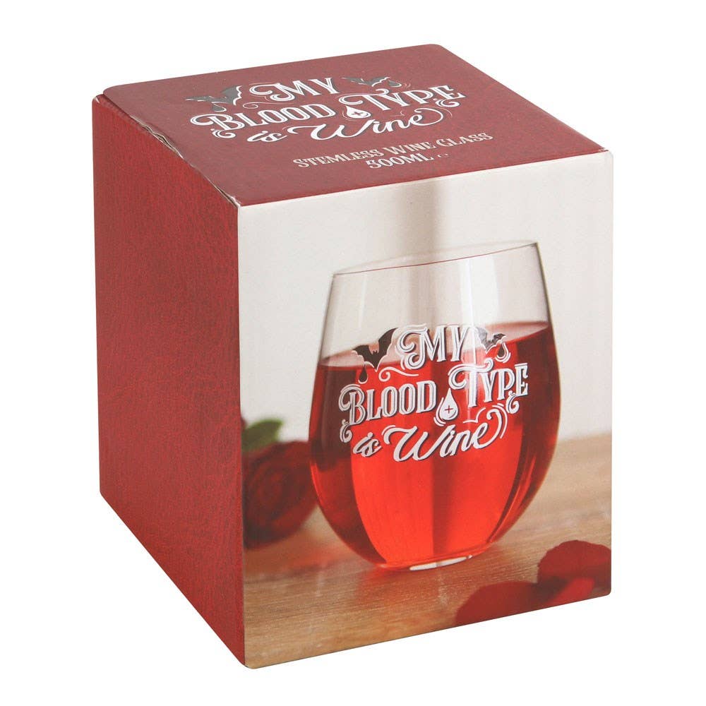 Verre à vin « My Blood Type is Wine Gothic Vampire »