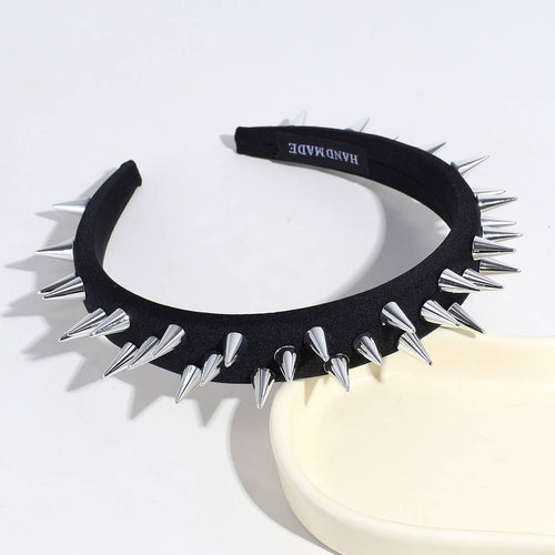 Bandeau punk personnalité rivet fait main bandeau noir