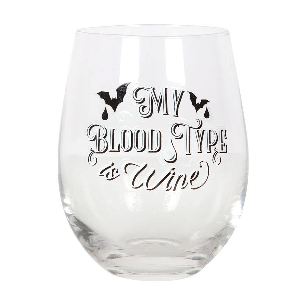 Verre à vin « My Blood Type is Wine Gothic Vampire »