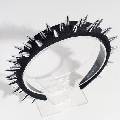 Bandeau punk personnalité rivet fait main bandeau noir