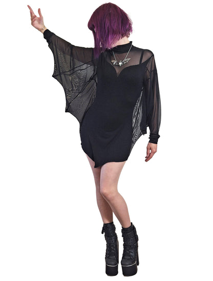 Robe Mini Cybele Necessary Evil avec Manches Effet Ailes de Chauve-souris