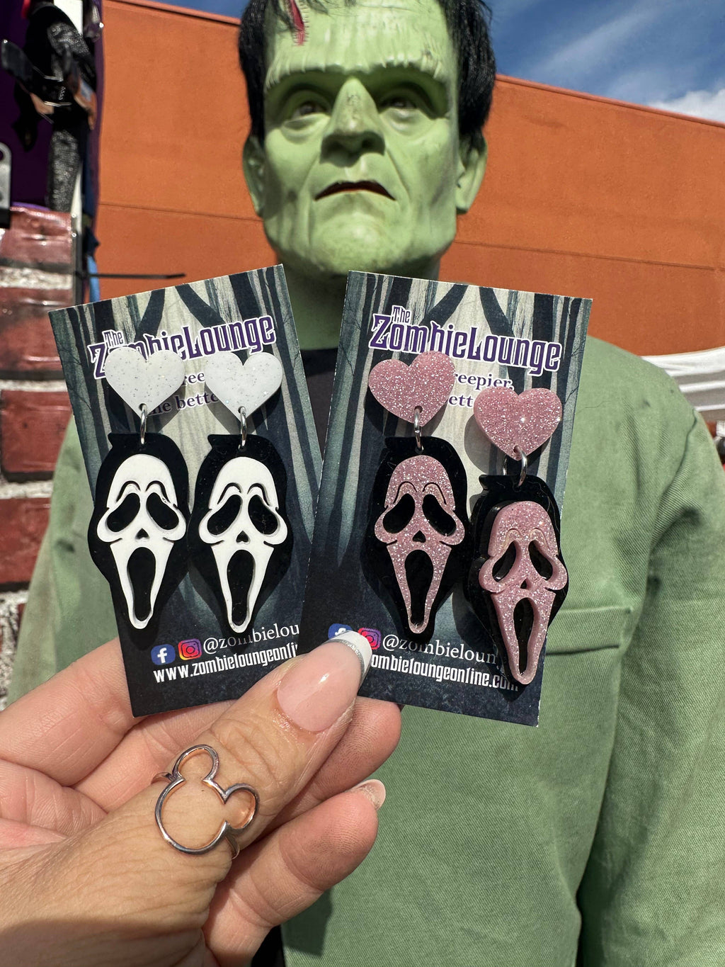 Boucles d'oreilles masque fantôme