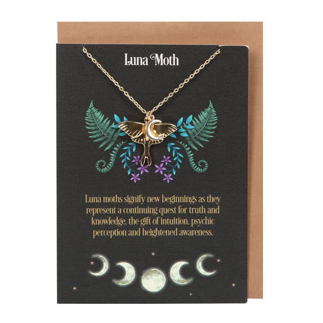 Collier Luna Moth sur carte de vœux