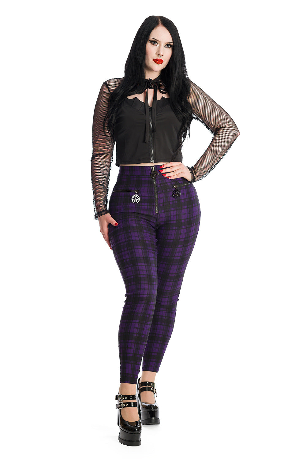 Banned Alternative - Damien Stretch Check Trousers